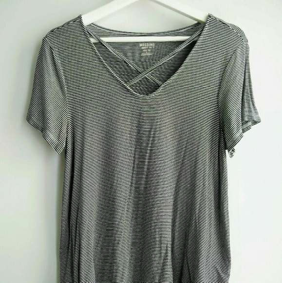 Mossimo Supply Co. Tops - Striped Criss Cross Front Tee